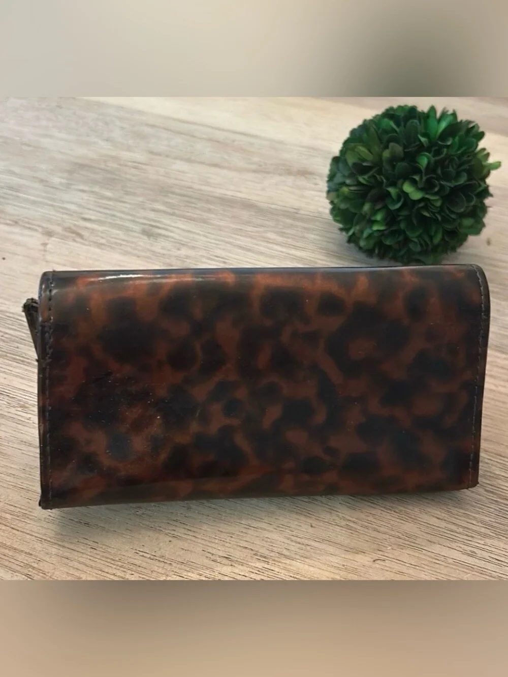 Tory Burch tortoiseshell and gold large Sunglass/ eyeglass case